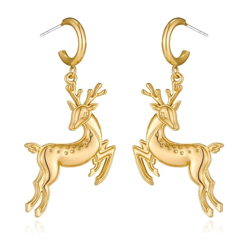 14k Reindeer Earrings